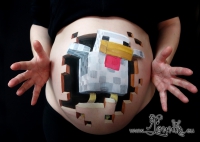 Lonnies_ansigtsmaling-Gravid-mavemaling-MineCraft-Kylling